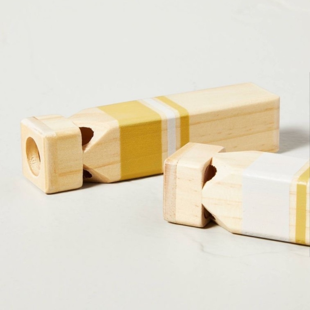 HEARTH & HAND NWT 2pc Wooden train whistles - Picture 3 of 4